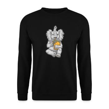 Elephant French fries - Unisex Sweatshirt - black - Front - Alina (178cm) & Michal (187cm)