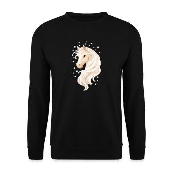 Cheval avec des étoiles - Sweat-shirt Unisexe - noir - Devant - Alina (178cm) & Michal (187cm)