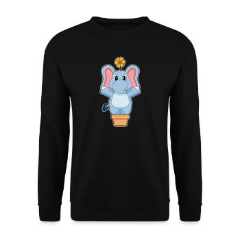 Elephant Flower - Unisex Sweatshirt - black - Front - Alina (178cm) & Michal (187cm)
