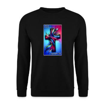 Jesus saves - Unisex Sweatshirt - black - Front - Alina (178cm) & Michal (187cm)