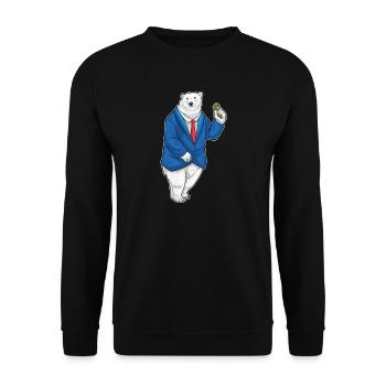 Polar Bear Groom Wedding Ring Wedding - Unisex Sweatshirt - black - Front - Alina (178cm) & Michal (187cm)