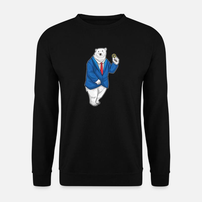 Eisbär Bräutigam Ehering Hochzeit - Unisex Pullover - Schwarz