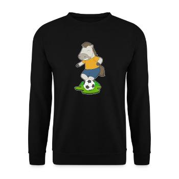 Horse Soccer Player Soccer - Unisex Sweatshirt - black - Front - Alina (178cm) & Michal (187cm)
