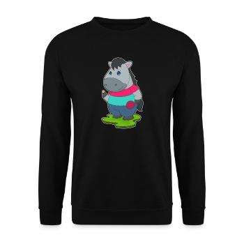 Cheval Tennis de table Raquette de tennis de table - Sweat-shirt Unisexe - noir - Devant - Alina (178cm) & Michal (187cm)