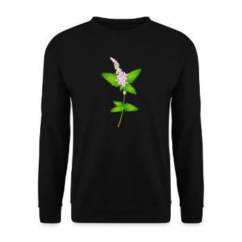 Menthe avec des fleurs – motif de la nature pour les amateurs d’herbes - Sweat-shirt Unisexe - noir - Devant - Alina (178cm) & Michal (187cm)