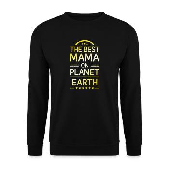 Beste Mama Spruch Mutter Mom - Unisex Pullover - Schwarz - Vorne - Alina (178cm) & Michal (187cm)
