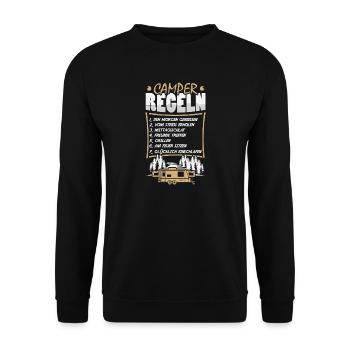Camper Camping Caravan Saying - Unisex Sweatshirt - black - Front - Alina (178cm) & Michal (187cm)