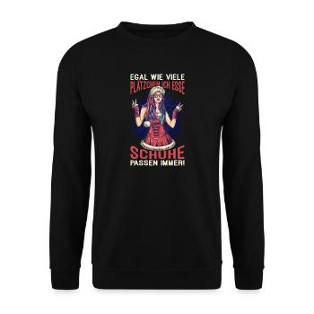 Weihnachten Merry Christmas - Unisex Pullover - Schwarz - Vorne - Alina (178cm) & Michal (187cm)