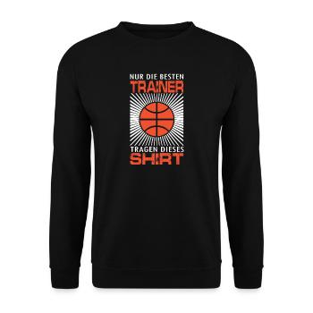 Basketball Trainer Geschenke Abschied Sprüche - Unisex Pullover - Schwarz - Vorne - Alina (178cm) & Michal (187cm)