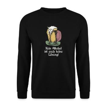 drôle de dicton de bière - Sweat-shirt Unisexe - noir - Devant - Alina (178cm) & Michal (187cm)