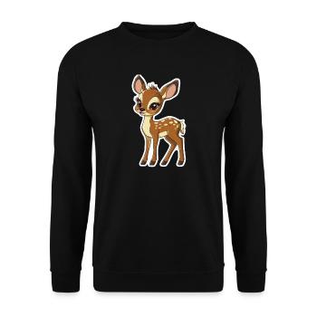 roe deer - Unisex Sweatshirt - black - Front - Alina (178cm) & Michal (187cm)
