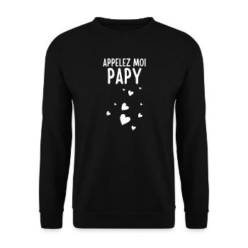 Call Me Pappy – Hearts on Black - Unisex Sweatshirt - black - Front - Alina (178cm) & Michal (187cm)