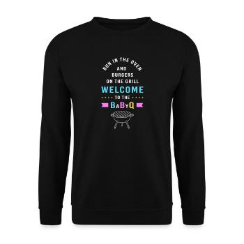 Gender Reveal Neujahr - Unisex Pullover - Schwarz - Vorne - Alina (178cm) & Michal (187cm)
