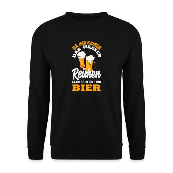 Drôle de cadeau de fête des pères papa bière - Sweat-shirt Unisexe - noir - Devant - Alina (178cm) & Michal (187cm)