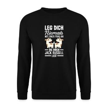 Drôle de Jack Russell Propriétaire Cadeau - Sweat-shirt Unisexe - noir - Devant - Alina (178cm) & Michal (187cm)