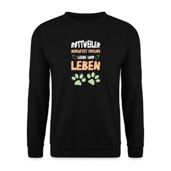 Rottweiler Liebe Und Leben - Unisex Pullover - Schwarz - Vorne - Alina (178cm) & Michal (187cm)