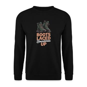 Sentier d’autonomisation des randonneurs solo pour femmes - Sweat-shirt Unisexe - noir - Devant - Alina (178cm) & Michal (187cm)