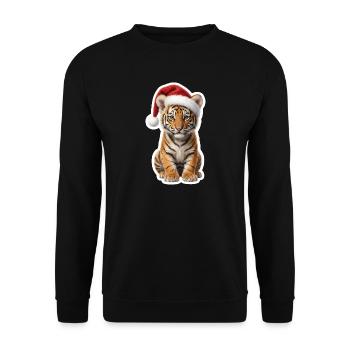 Wilder Tiger Welpe ganz zahm - Unisex Pullover - Schwarz - Vorne - Alina (178cm) & Michal (187cm)