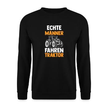 Trecker Landwirt Bauer Traktorfahrer Traktor - Unisex Pullover - Schwarz - Vorne - Alina (178cm) & Michal (187cm)