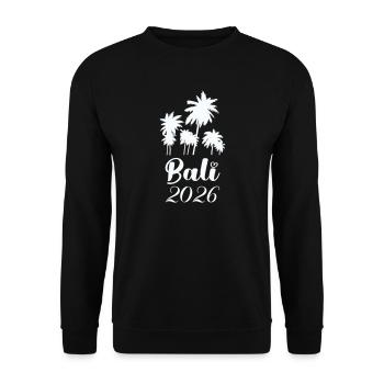 Bali Palmen 2026 Tropenlook - Unisex Pullover - Schwarz - Vorne - Alina (178cm) & Michal (187cm)