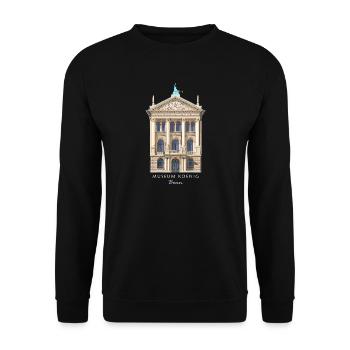 Bonn, Musée König, dessiné à la main - Sweat-shirt Unisexe - noir - Devant - Alina (178cm) & Michal (187cm)