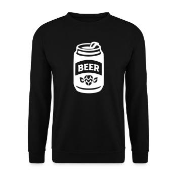 Bierdose Weiß Symbol - Unisex Pullover - Schwarz - Vorne - Alina (178cm) & Michal (187cm)
