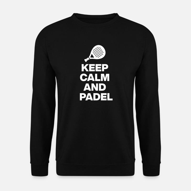 KEEP CALM AND PADEL! SMASH IT Weiß - Unisex Pullover - Schwarz
