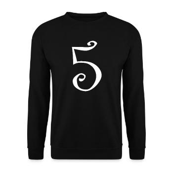 5. JUBILÄUM. 5 JAHRE. 5. JUBILÄUM - Unisex Pullover - Schwarz - Vorne - Alina (178cm) & Michal (187cm)