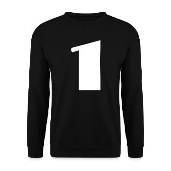 1. 1 year. 1st ANNIVERSARY. 1 YEAR ANNIVERSARY - Unisex Sweatshirt - black - Front - Alina (178cm) & Michal (187cm)