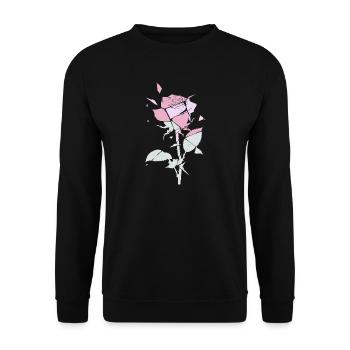 Pastel Rose Fragments - Sweat-shirt Unisexe - noir - Devant - Alina (178cm) & Michal (187cm)