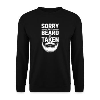 Taken Beard: Bold Typography with Beard - Unisex Sweatshirt - black - Front - Alina (178cm) & Michal (187cm)