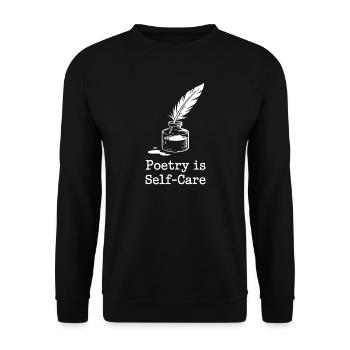 Quill & Ink Poetry Is Self-Care - Unisex Sweatshirt - black - Front - Alina (178cm) & Michal (187cm)