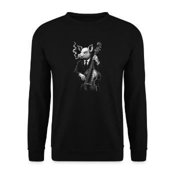 Jazz Pig à la contrebasse - Sweat-shirt Unisexe - noir - Devant - Alina (178cm) & Michal (187cm)