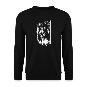 Sheltie Head "Back Edition" - Unisex Sweatshirt - black - Front - Alina (178cm) & Michal (187cm)