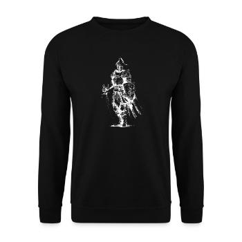 Skelettritter-Rüstung - Unisex Pullover - Schwarz - Vorne - Alina (178cm) & Michal (187cm)
