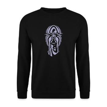 House Music Face – EDM House Outfit Festival - Unisex Pullover - Schwarz - Vorne - Alina (178cm) & Michal (187cm)