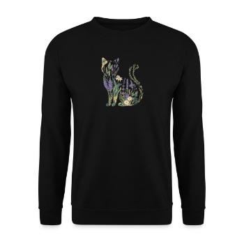 Bohèmes Plantes de chat Fleurs - Sweat-shirt Unisexe - noir - Devant - Alina (178cm) & Michal (187cm)