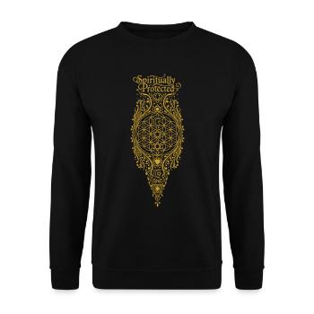 Spirituality Spiritually Protected Sacred Geometry - Unisex Sweatshirt - black - Front - Alina (178cm) & Michal (187cm)