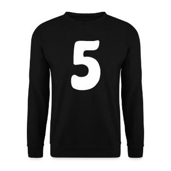 Cinq : Chiffre minimaliste 5 | Cinquième - Sweat-shirt Unisexe - noir - Devant - Alina (178cm) & Michal (187cm)