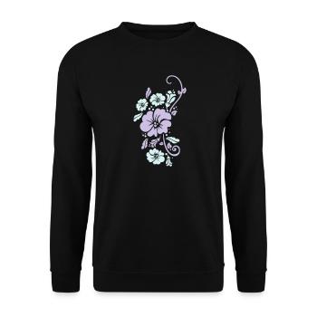 pflanzenmuster blumenmuster sommer - Unisex Pullover - Schwarz - Vorne - Alina (178cm) & Michal (187cm)
