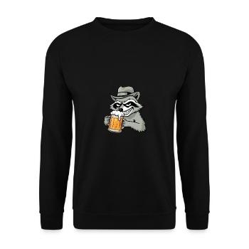 Raccoon and Beer Gift - Unisex Sweatshirt - black - Front - Alina (178cm) & Michal (187cm)