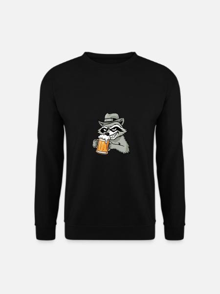 Raccoon and Beer Gift - Unisex Sweatshirt - black