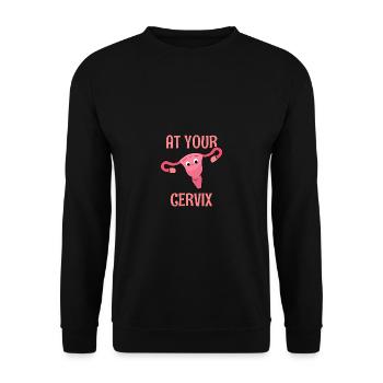 At Your Cervix Arzt oder Doktor Gift - Unisex Pullover - Schwarz - Vorne - Alina (178cm) & Michal (187cm)