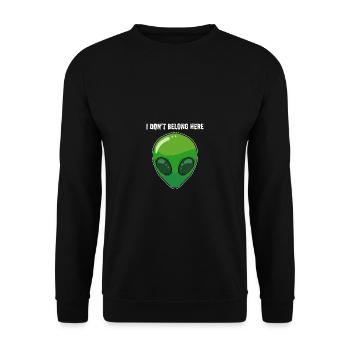 Don't go here. Loner or shy person G - Unisex Sweatshirt - black - Front - Alina (178cm) & Michal (187cm)
