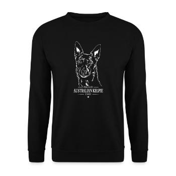 Australian Kelpie Dad Dog Dog Wilsigns - Unisex Sweatshirt - black - Front - Alina (178cm) & Michal (187cm)