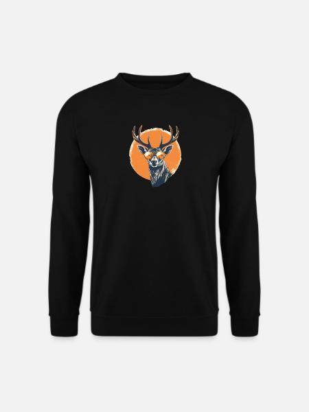 Deer Sunglasses Deer Red Deer - Unisex Sweatshirt - black
