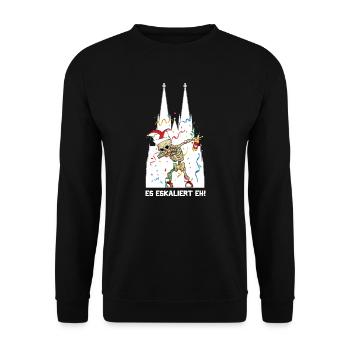 Karneval Kölle Alaaf Dabbing Skelett Fun - Unisex Pullover - Schwarz - Vorne - Alina (178cm) & Michal (187cm)