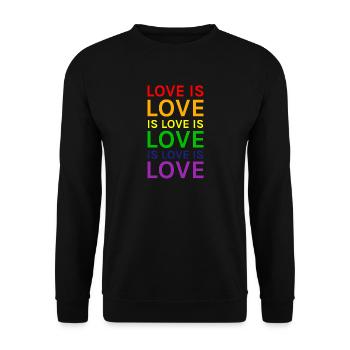 L'amour est l'amour est l'amour est l'amour arc-en-ciel - Sweat-shirt Unisexe - noir - Devant - Alina (178cm) & Michal (187cm)