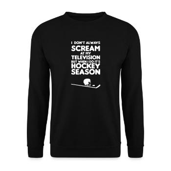 Eishockey Spruch - Unisex Pullover - Schwarz - Vorne - Alina (178cm) & Michal (187cm)