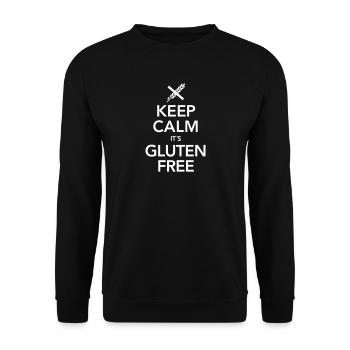 Keep Calm It´s Gluten Free - Unisex Pullover - Schwarz - Vorne - Alina (178cm) & Michal (187cm)